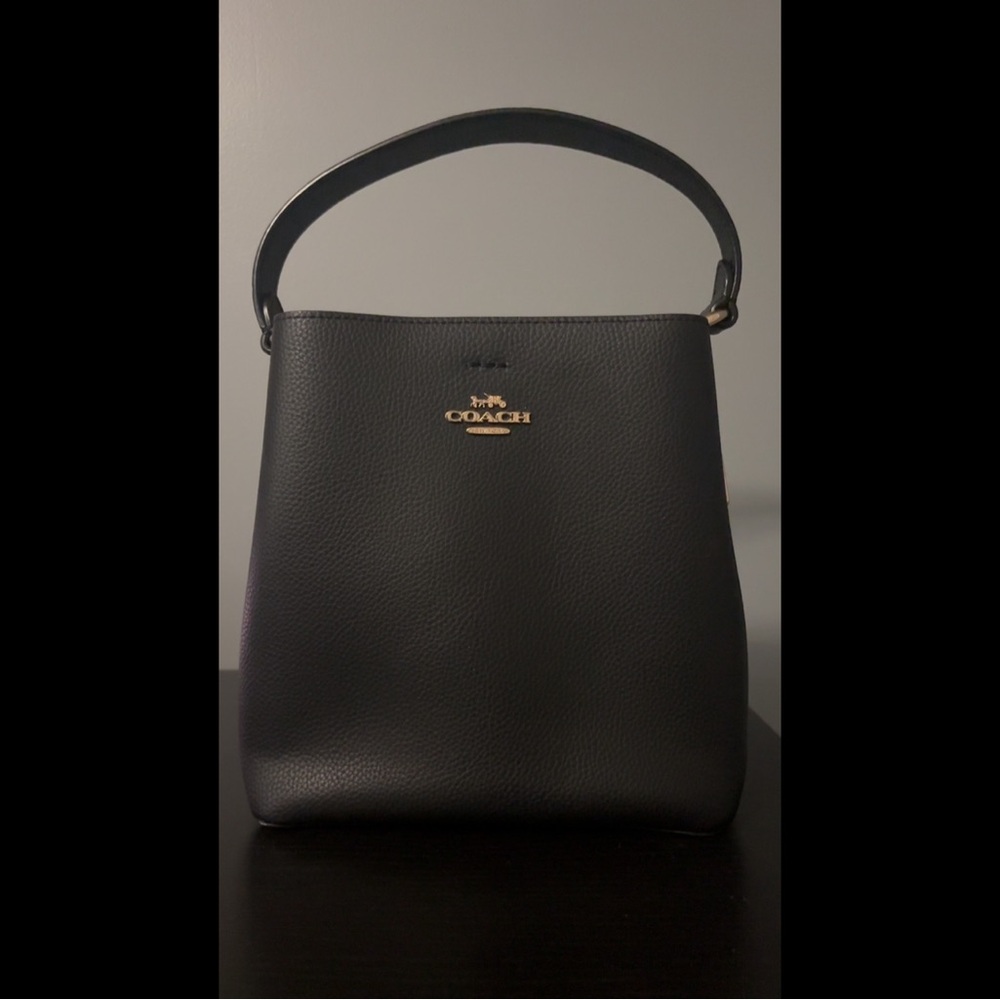 Coach Small Town Bucket Bag - Black Soft Polished Pebbled Leather